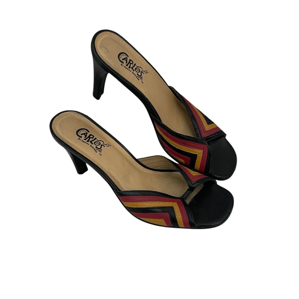 Vintage Carlos Santana Striped Leather Heels